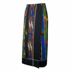 Chico’s Vintage Colorful Patterned Wrap Skirt 100% Cotton 
Size M Artsy Boho